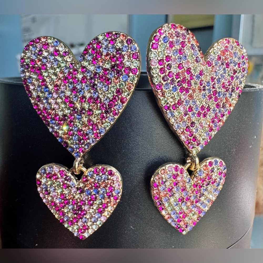 SUGARFIX BaubleBar Heart ♥️ Dangle Earrings - Rainbow color 🌈